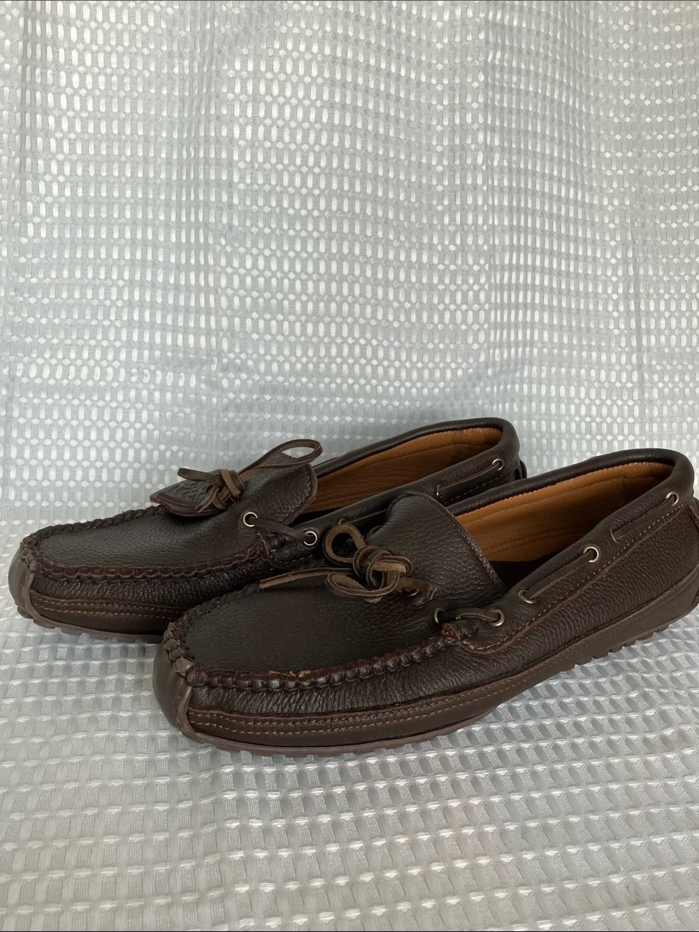 Minnetonka 752 Moosehide Weekender Moccasins Men's 12 Brown Hang Tag